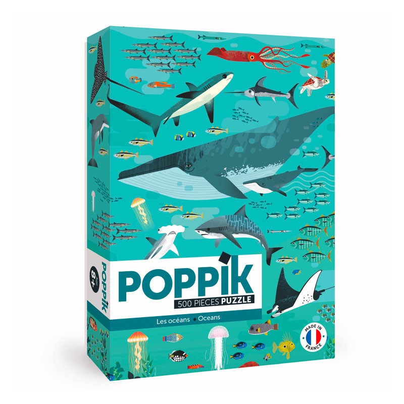 Puzzle éducatif Poppik 500 pièces - Les océans (7 ans)