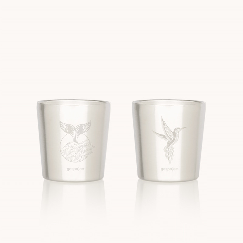 Lot de 2 tasses inox Arty - Gaspajoe - Baleine / Colibri