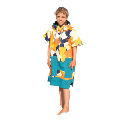Poncho surf enfant - 6 à 9 ans - All-in - Camo Sunny / Navy Waffle