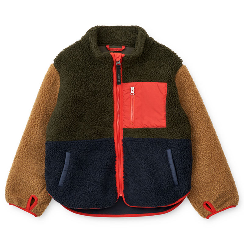 Polaire enfant sherpa Nolan - Liewood -  Army brown multi mix