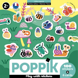 6 cartes + 100 stickers Baby - Poppik - Little insects