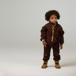 Enfant qui porte une combinaison polaire bébé - Ducksday - Dark Brown